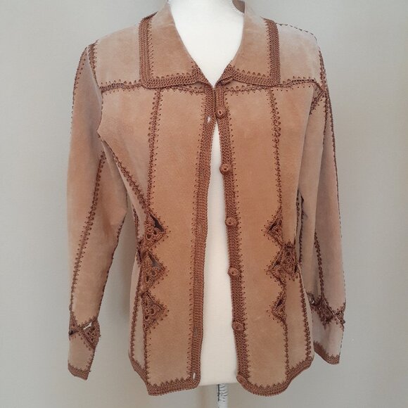 Carducci Suede and Crochet Jacket - Picture 2 of 15